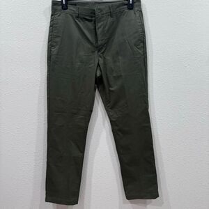14th & Union Chino Pants Twill Mid Rise Slim Straight Zip Olive Green Men 34w